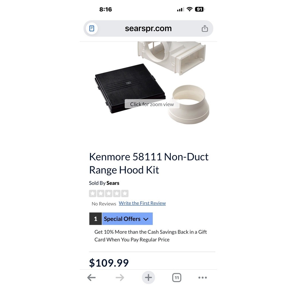 Kenmore Non-ducted Recircultation Kit 58111‎